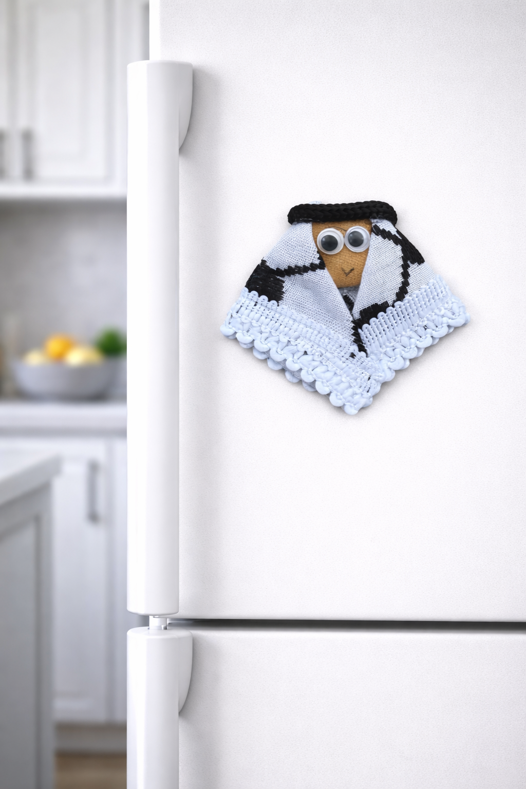 Magnet Smiley en Keffieh Rouge