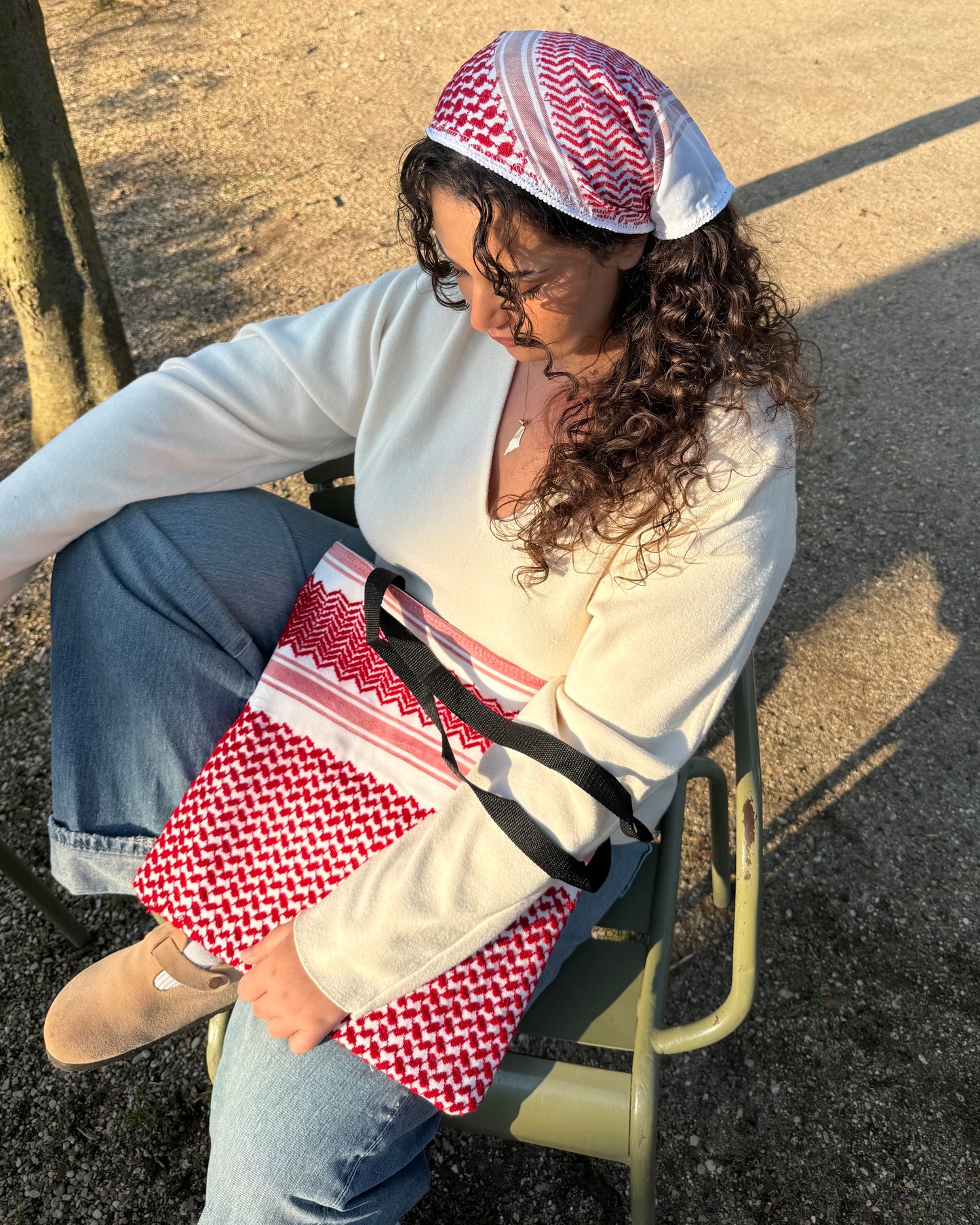 Tote Keffiyeh rouge
