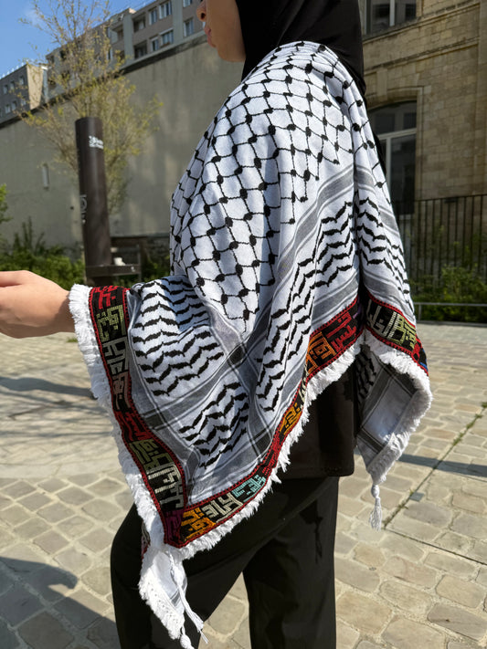 Châle Keffiyeh Tatreez - Multicolore