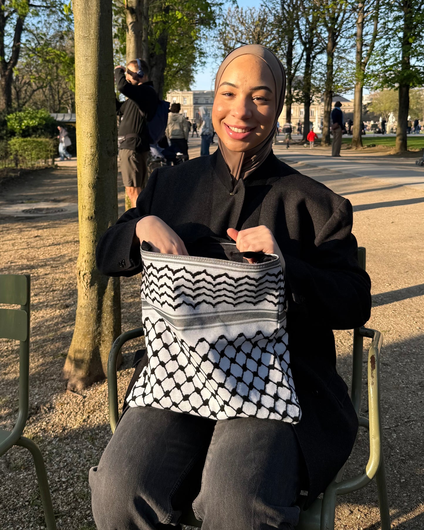 Tote Keffiyeh blanc