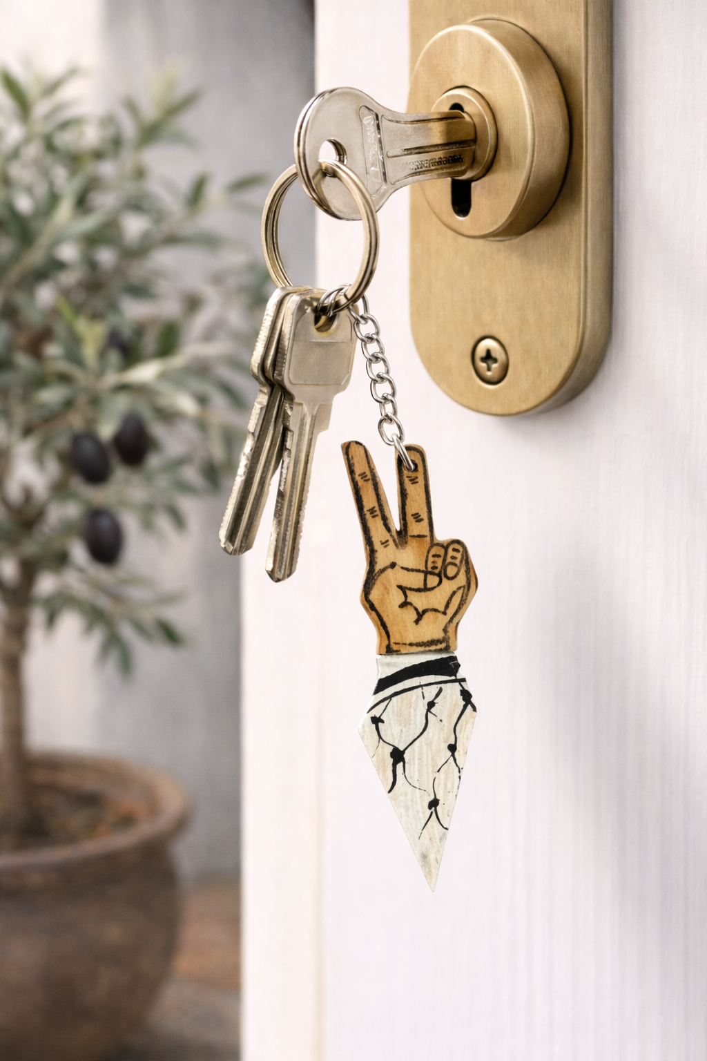 Porte-clés en bois d’olivier