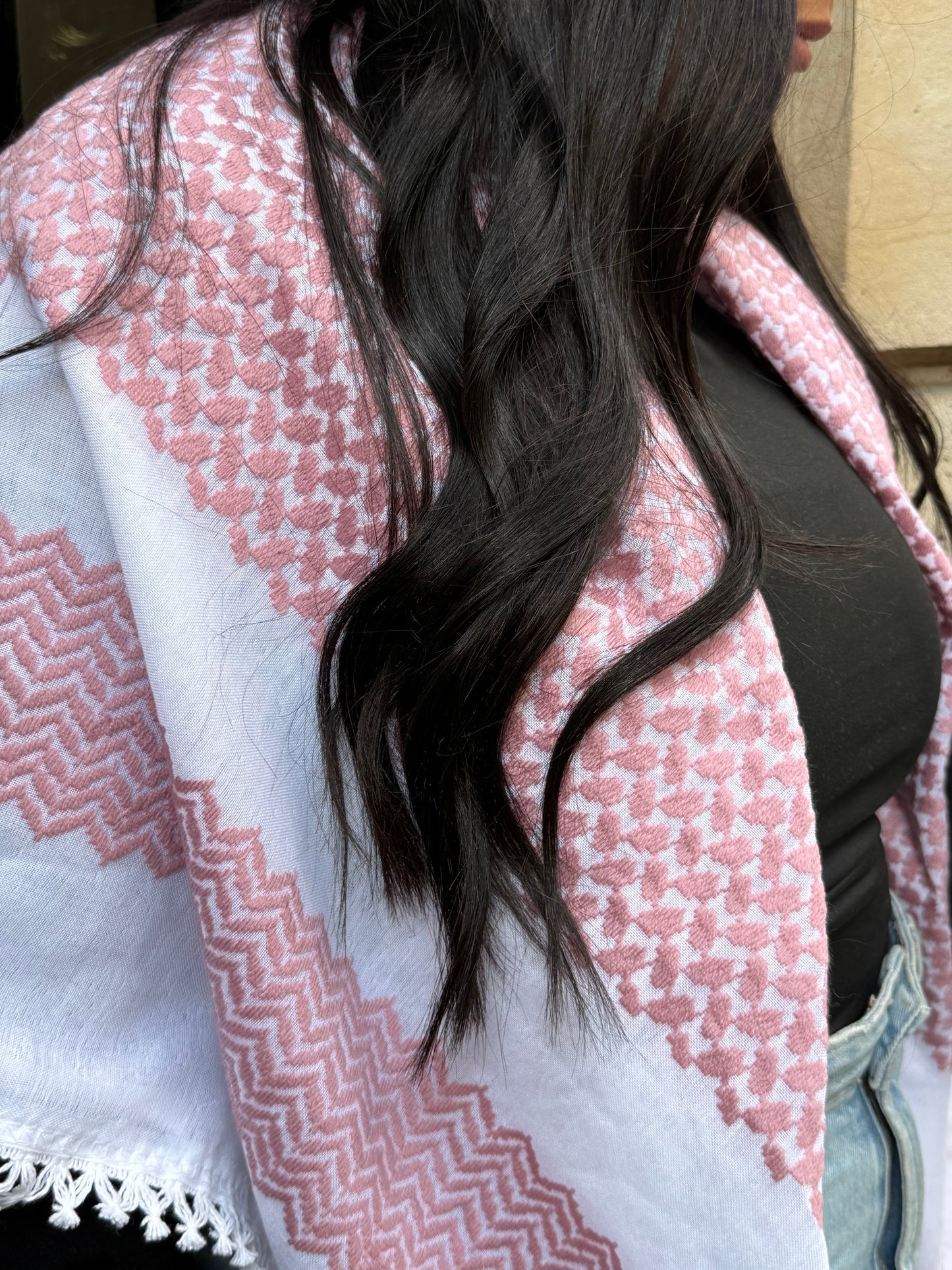 Keffiyeh Rose poudré