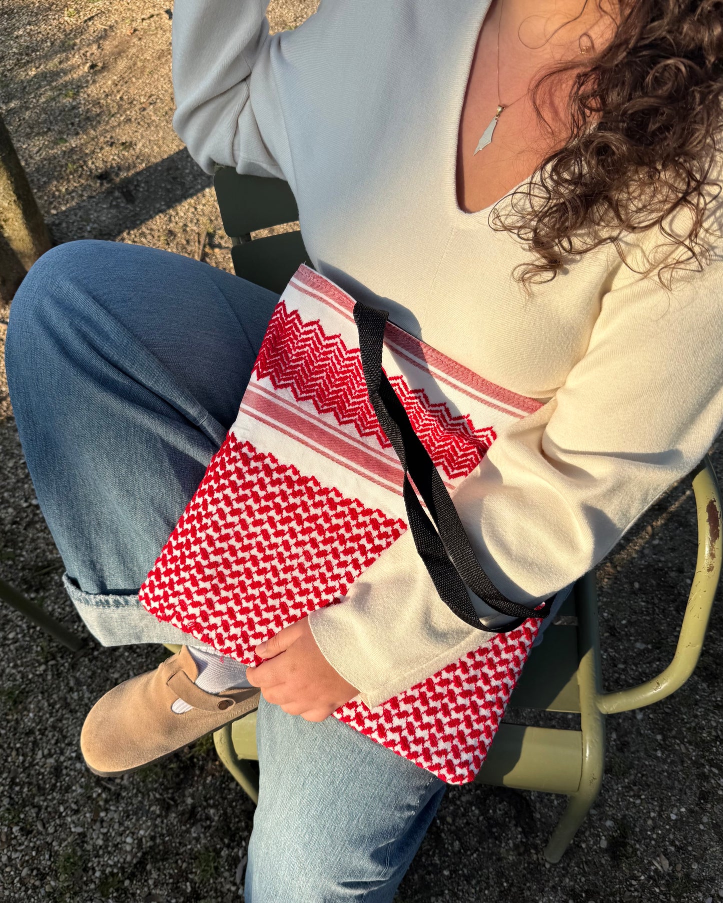 Tote Keffiyeh rouge