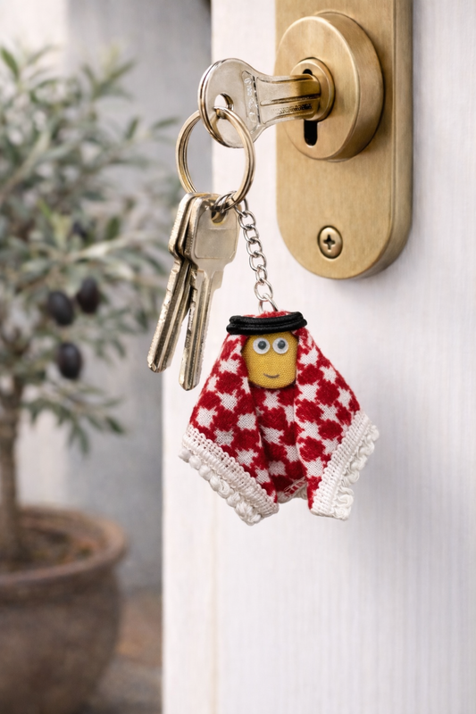 Porte-clés smiley rouge