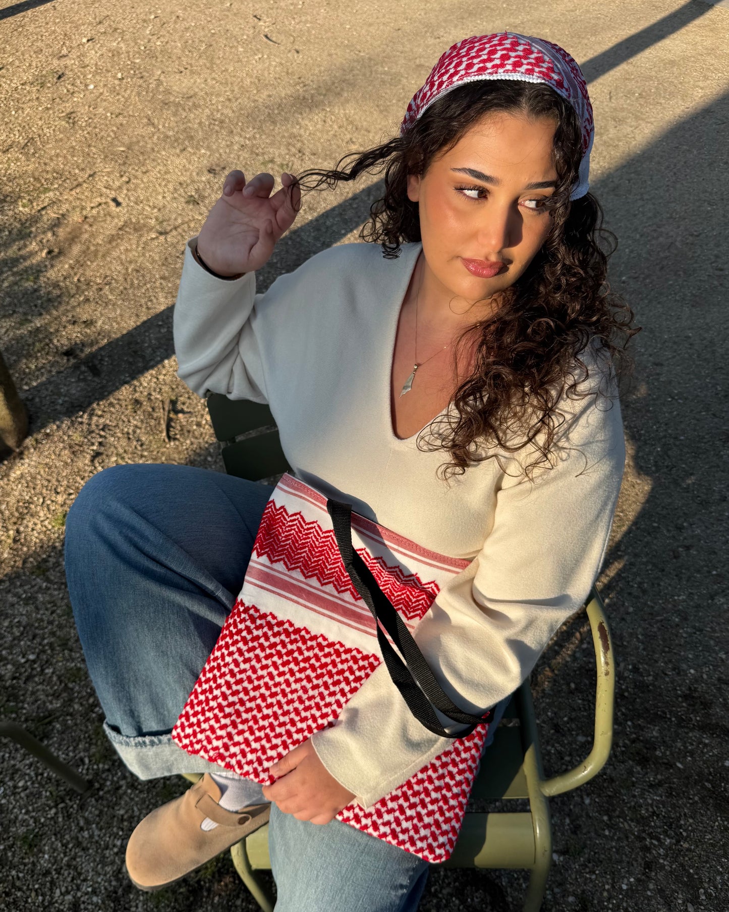 Tote Keffiyeh rouge
