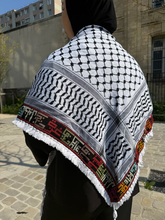 Châle Keffiyeh Tatreez - Multicolore