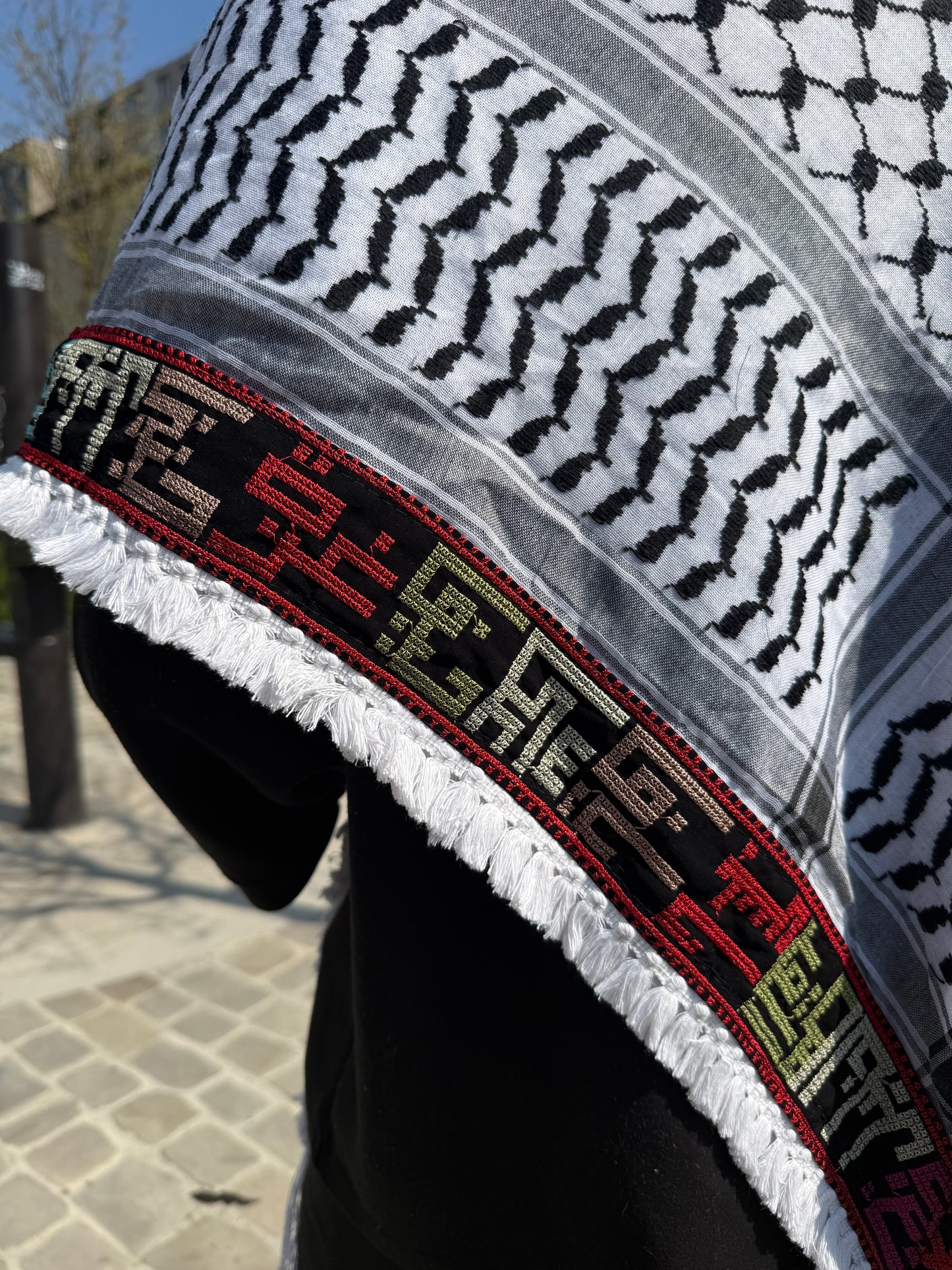 Châle Keffiyeh Tatreez - Multicolore